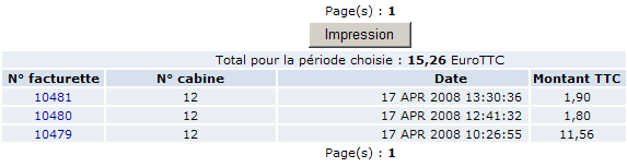 écran du logiciel IP Cash