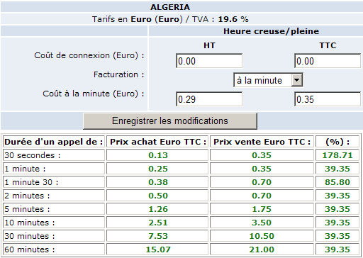 écran du logiciel IP Cash